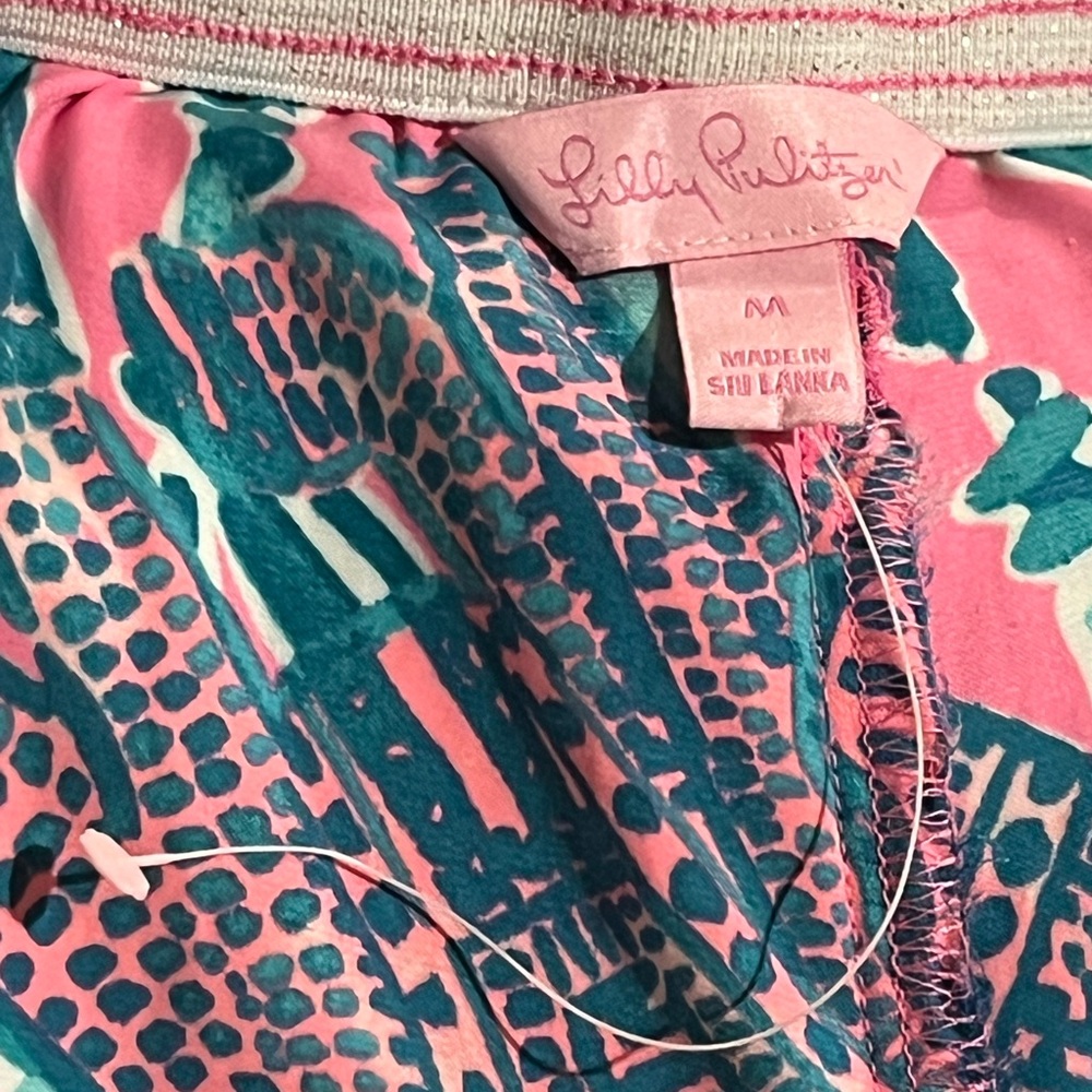 NWPT Lilly Pulitzer Rylan Shorts Elephant Mandevilla Pink Extra Lucky - Picture 9 of 12